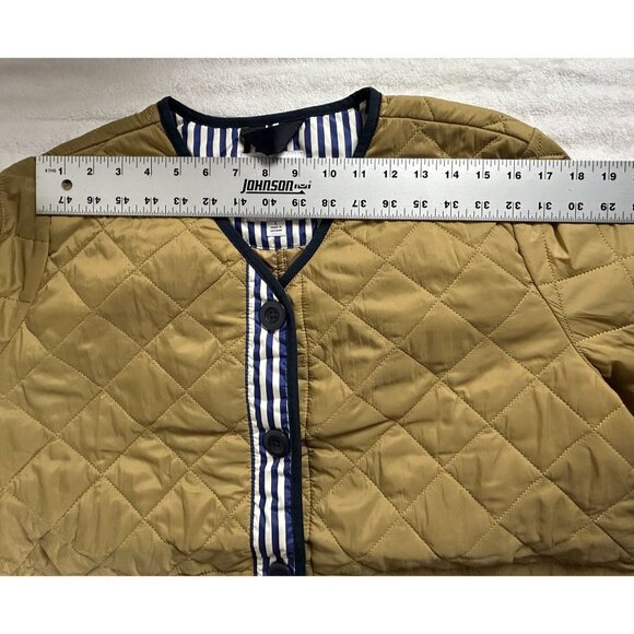 Free Assembly Women's Quilted Cinched Waist Liner Jacket Large Brown Pockets New - Picture 7 of 9